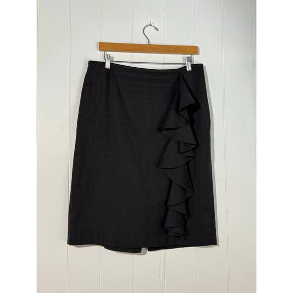 Isabella Suits · Black Ruffle Midi Skirt · Size 12 · Career · Coquette Aesthetic - Picture 2 of 8